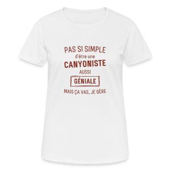 CANYONISTE GÉNIALE rouge brunâtre foncé - T-shirt respirant Femme - blanc - Devant - AI Model Female 172 dark (172cm)
