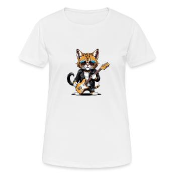 Cat Rocker Cat HardRock Gift - T-shirt respirant Femme - blanc - Devant - AI Model Female 172 dark (172cm)