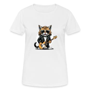Cat Rocker Cat HardRock Gift - T-shirt respirant Femme - blanc - Devant - AI Model Female 172 dark (172cm)