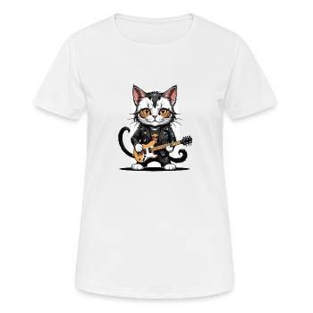 Cat Rocker Cat HardRock Gift - T-shirt respirant Femme - blanc - Devant - AI Model Female 172 dark (172cm)