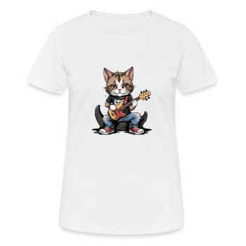 Cat Rocker Cat HardRock Gift - T-shirt respirant Femme - blanc - Devant - AI Model Female 172 dark (172cm)