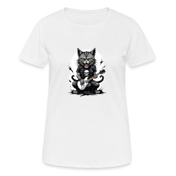 Cat Rocker Cat HardRock Gift - T-shirt respirant Femme - blanc - Devant - AI Model Female 172 dark (172cm)