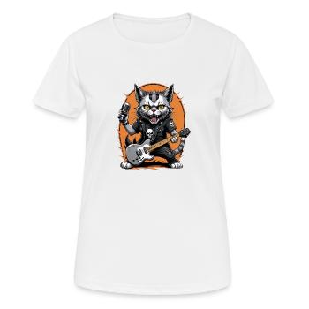 Cat Rocker Cat HardRock Gift - T-shirt respirant Femme - blanc - Devant - AI Model Female 172 dark (172cm)