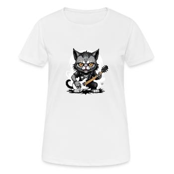Cat Rocker Cat HardRock Gift - T-shirt respirant Femme - blanc - Devant - AI Model Female 172 dark (172cm)