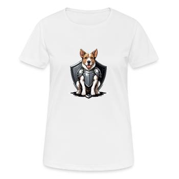 Dog Ritter Krieger Hund Geschenk Warrior Knight - Frauen T-Shirt atmungsaktiv - Weiß - Vorne - AI Model Female 172 dark (172cm)