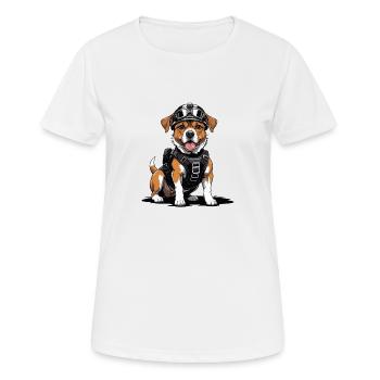 Dog Airsoft Hund spielt Airsoft Militär Geschenk - Frauen T-Shirt atmungsaktiv - Weiß - Vorne - AI Model Female 172 dark (172cm)