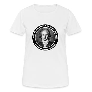 Citation de Goethe disant que Classy Noble est utile et bon - T-shirt respirant Femme - blanc - Devant - AI Model Female 172 dark (172cm)