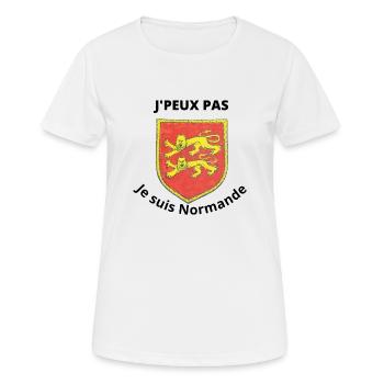 Je peux pas je suis Normande - T-shirt respirant Femme - blanc - Devant - AI Model Female 172 dark (172cm)