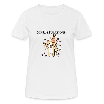 Chat ConCATulations Félicitations Idée cadeau Sweet - T-shirt respirant Femme - blanc - Devant - AI Model Female 172 dark (172cm)