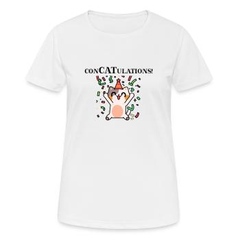Cat ConCATulations Idée cadeau Félicitations doux - T-shirt respirant Femme - blanc - Devant - AI Model Female 172 dark (172cm)