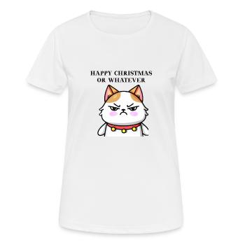 Idée cadeau de chat agacé mignon Noël drôle - T-shirt respirant Femme - blanc - Devant - AI Model Female 172 dark (172cm)