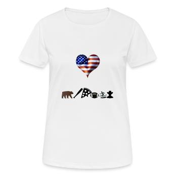 USA Geschenkidee Amerika amerikanisch american - Frauen T-Shirt atmungsaktiv - Weiß - Vorne - AI Model Female 172 dark (172cm)