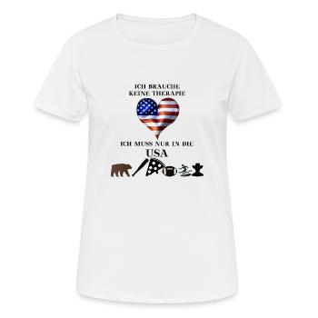 USA lustig Therapie Geschenkidee Amerika - Frauen T-Shirt atmungsaktiv - Weiß - Vorne - AI Model Female 172 dark (172cm)
