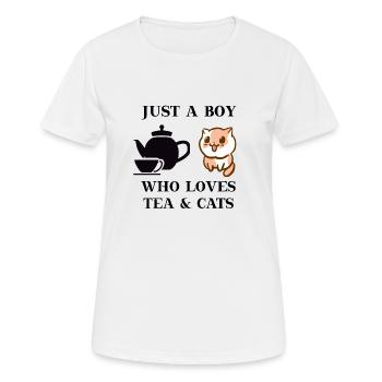 Tee Katze Geschenkidee süß niedlich - Frauen T-Shirt atmungsaktiv - Weiß - Vorne - AI Model Female 172 dark (172cm)