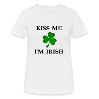 St Patrick's Day Geschenkidee Kiss me I'm Irish - Frauen T-Shirt atmungsaktiv - Weiß - Vorne - AI Model Female 172 dark (172cm)