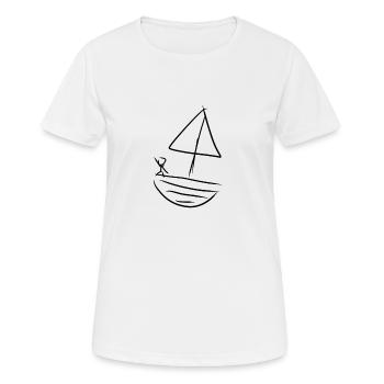 Boot Wasser - Frauen T-Shirt atmungsaktiv - Weiß - Vorne - AI Model Female 172 dark (172cm)