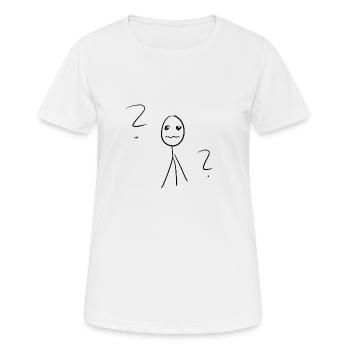 Icône de point d’interrogation - T-shirt respirant Femme - blanc - Devant - AI Model Female 172 dark (172cm)