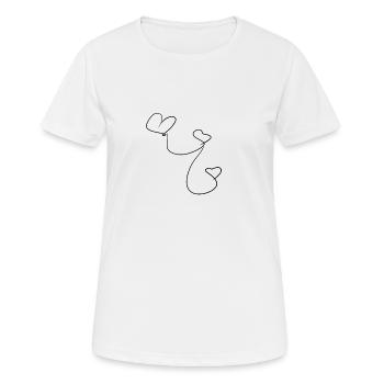 Cœur de cœur - T-shirt respirant Femme - blanc - Devant - AI Model Female 172 dark (172cm)