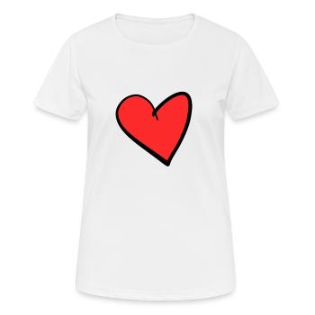 Herz rot - Frauen T-Shirt atmungsaktiv - Weiß - Vorne - AI Model Female 172 dark (172cm)