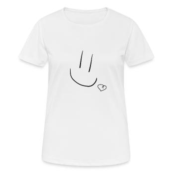 Smiley froh - Frauen T-Shirt atmungsaktiv - Weiß - Vorne - AI Model Female 172 dark (172cm)