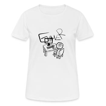 Ordinateur portable - T-shirt respirant Femme - blanc - Devant - AI Model Female 172 dark (172cm)