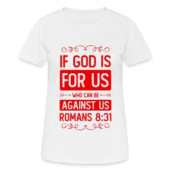 God is for us - Women's Breathable T-Shirt - white - Front - AI Model Female 172 dark (172cm)