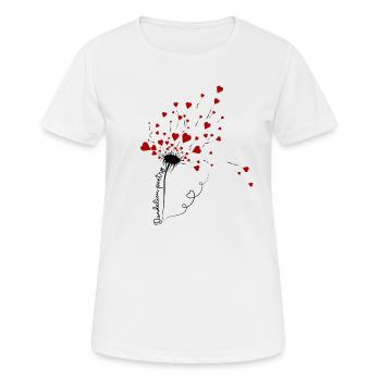 Sinnliche Herzchen Pusteblumen Poesie - Frauen T-Shirt atmungsaktiv - Weiß - Vorne - AI Model Female 172 dark (172cm)
