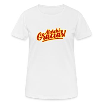 MUSCHI GRACIAS! SPANISCH - Frauen T-Shirt atmungsaktiv - Weiß - Vorne - AI Model Female 172 dark (172cm)