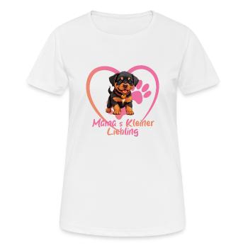 Hund Welpe Mamas kleiner Liebling Rottweiler - Frauen T-Shirt atmungsaktiv - Weiß - Vorne - AI Model Female 172 dark (172cm)