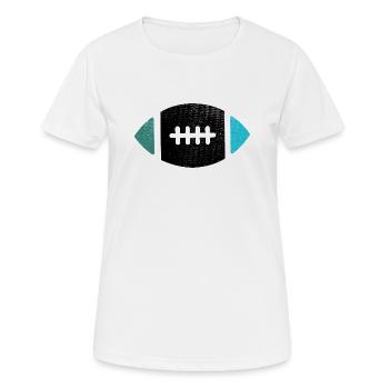 Rugby Rugby ballon pour les vrais joueurs de rugby - T-shirt respirant Femme - blanc - Devant - AI Model Female 172 dark (172cm)