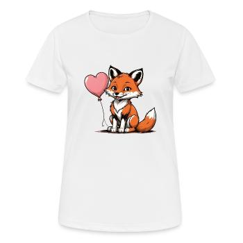 Fuchs Fox Herzchen Herz Süß Geschenk für Frauen - Frauen T-Shirt atmungsaktiv - Weiß - Vorne - AI Model Female 172 dark (172cm)