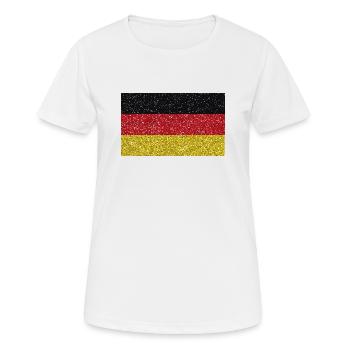 Allemagne bannière drapeau indigène tradition allemande - T-shirt respirant Femme - blanc - Devant - AI Model Female 172 dark (172cm)