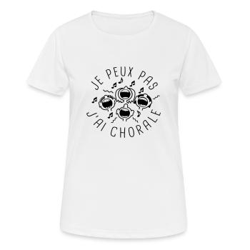 Chorale - T-shirt respirant Femme - blanc - Devant - AI Model Female 172 dark (172cm)