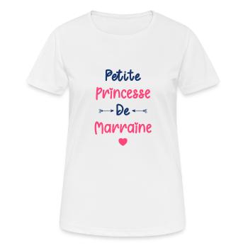 Petite princesse de marraine - T-shirt respirant Femme - blanc - Devant - AI Model Female 172 dark (172cm)