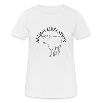 Animal Liberation Kuh - Frauen T-Shirt atmungsaktiv - Weiß - Vorne - AI Model Female 172 dark (172cm)
