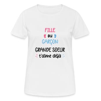 Future Grande soeur - T-shirt respirant Femme - blanc - Devant - AI Model Female 172 dark (172cm)