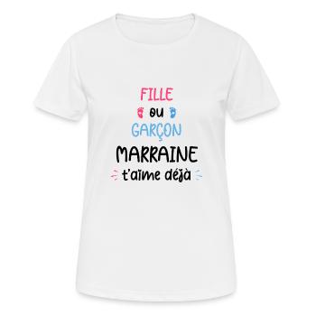 Fille ou garçon maman t'aime déjà - T-shirt respirant Femme - blanc - Devant - AI Model Female 172 dark (172cm)