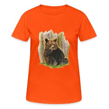 Wester Grizzly - Women's Breathable T-Shirt - neon orange - Front - AI Model Female 172 dark (172cm)