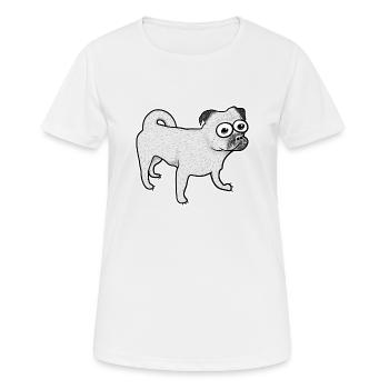 Retro Mops - Frauen T-Shirt atmungsaktiv - Weiß - Vorne - AI Model Female 172 dark (172cm)