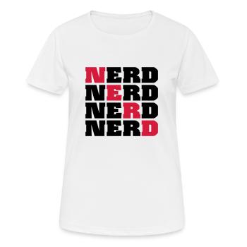 Nerd - Frauen T-Shirt atmungsaktiv - Weiß - Vorne - AI Model Female 172 dark (172cm)
