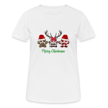 Frohe Weihnachtspfote - Frauen T-Shirt atmungsaktiv - Weiß - Vorne - AI Model Female 172 dark (172cm)