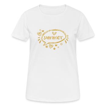 Summer - Frauen T-Shirt atmungsaktiv - Weiß - Vorne - AI Model Female 172 dark (172cm)