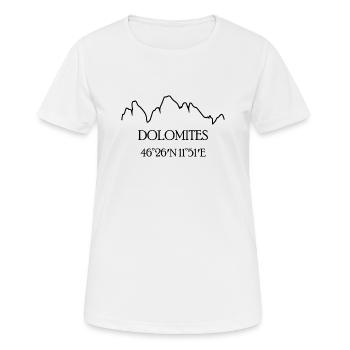 Dolomites, Italie - T-shirt respirant Femme - blanc - Devant - AI Model Female 172 dark (172cm)