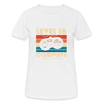 18th Birthday Gift Level 18 Complete - Women's Breathable T-Shirt - white - Front - AI Model Female 172 dark (172cm)