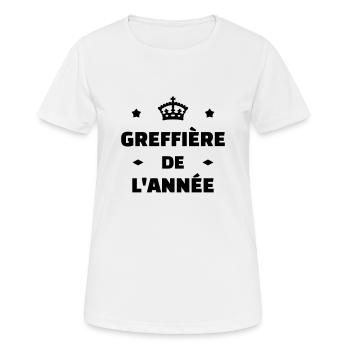 greffier / greffe / tribunal / justice / juge - T-shirt respirant Femme - blanc - Devant - AI Model Female 172 dark (172cm)