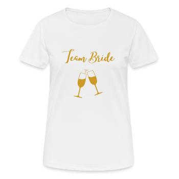 JGA Team Bride - Frauen T-Shirt atmungsaktiv - Weiß - Vorne - AI Model Female 172 dark (172cm)