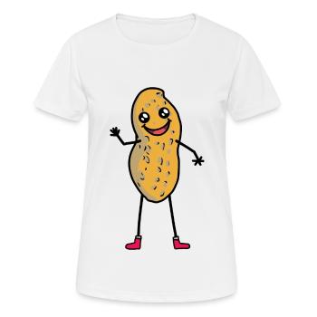 Amical Bonjour Peanut Salutations Salutations Nut - T-shirt respirant Femme - blanc - Devant - AI Model Female 172 dark (172cm)