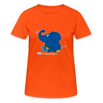 The elephant - sitting - Women's Breathable T-Shirt - neon orange - Front - AI Model Female 172 dark (172cm)