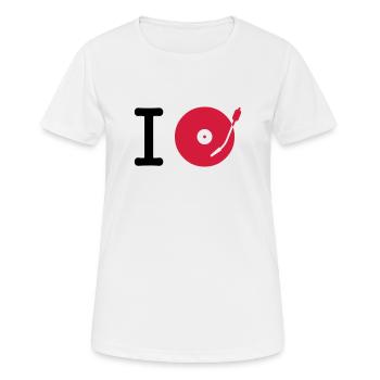 i dj / play / listen to + your music - T-shirt respirant Femme - blanc - Devant - AI Model Female 172 dark (172cm)
