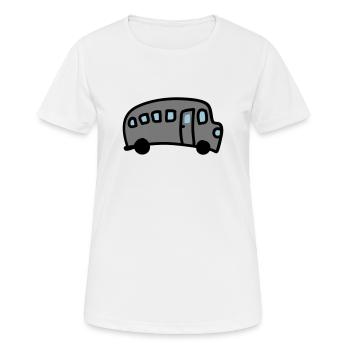 Bus 3 - Frauen T-Shirt atmungsaktiv - Weiß - Vorne - AI Model Female 172 dark (172cm)